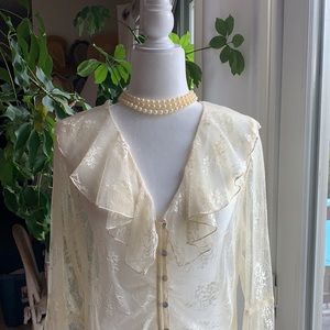 Vintage Bandolino Sheer Lace Top Sz 12 NWT